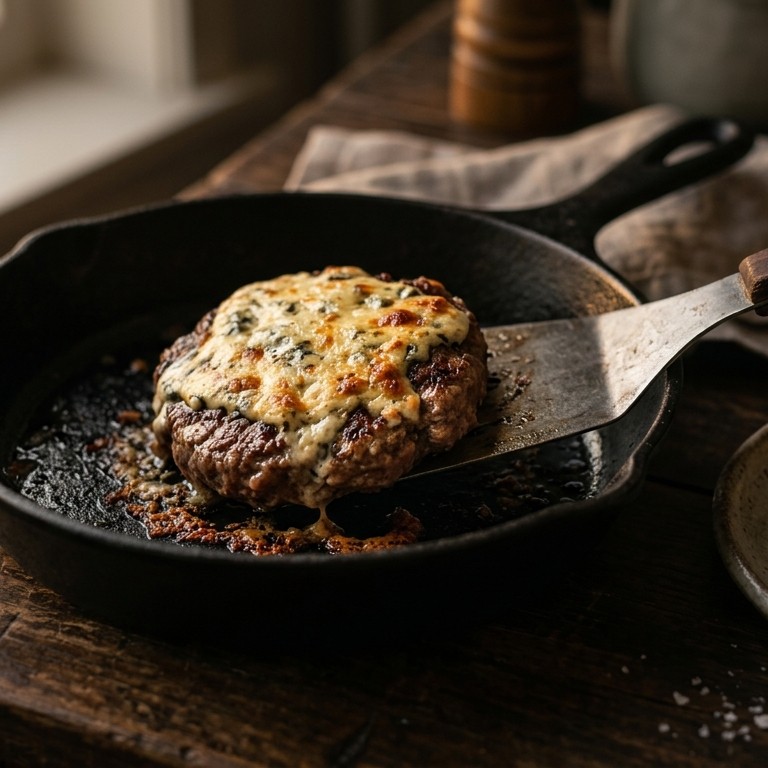Tartaartje met danish blue onder de grill