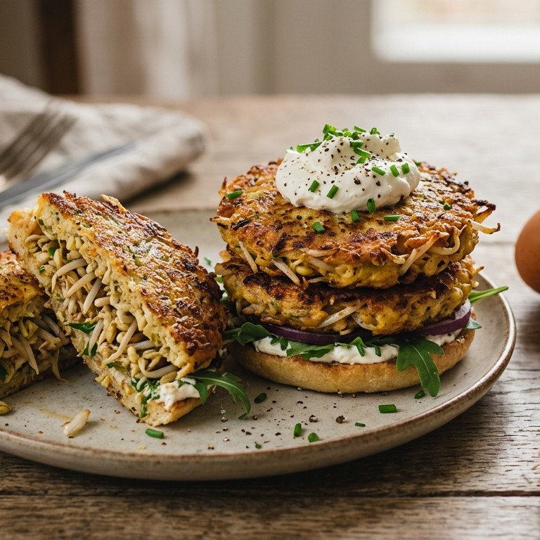 Taugéburgers met roomkaas