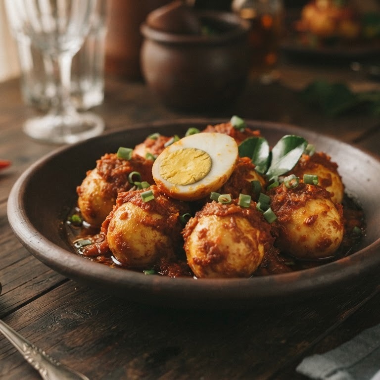 Telor balado (eieren in pittige saus)
