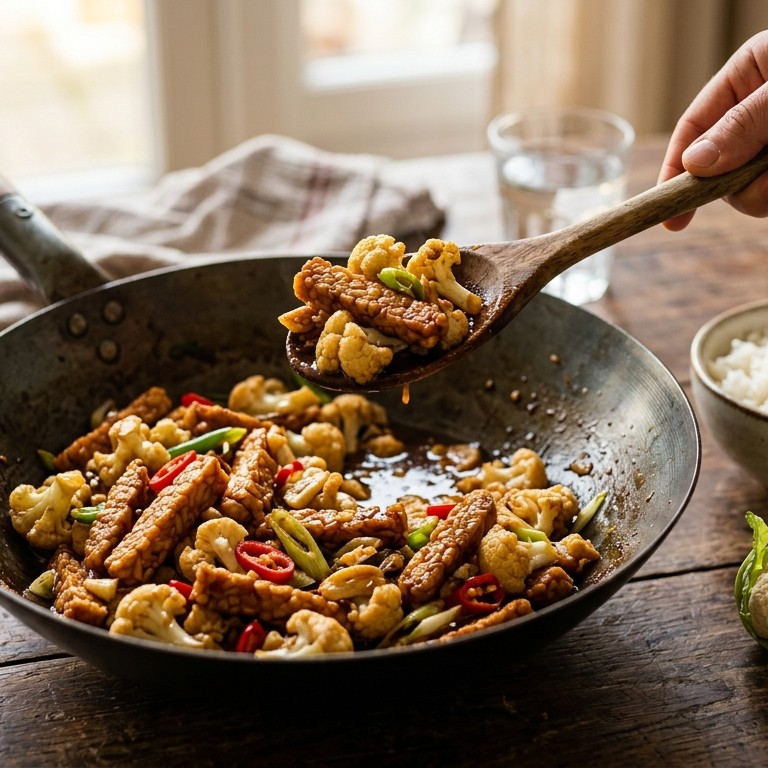 Tempeh met bloemkool