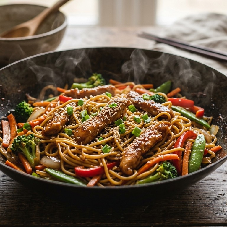 Teriyaki-kip noedels