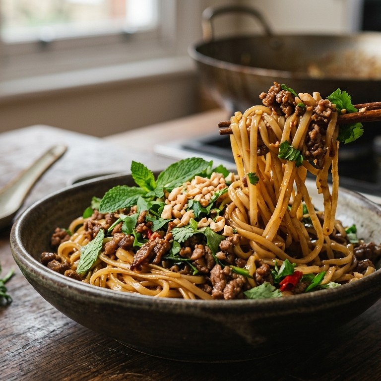 Thaise gehaktnoedels