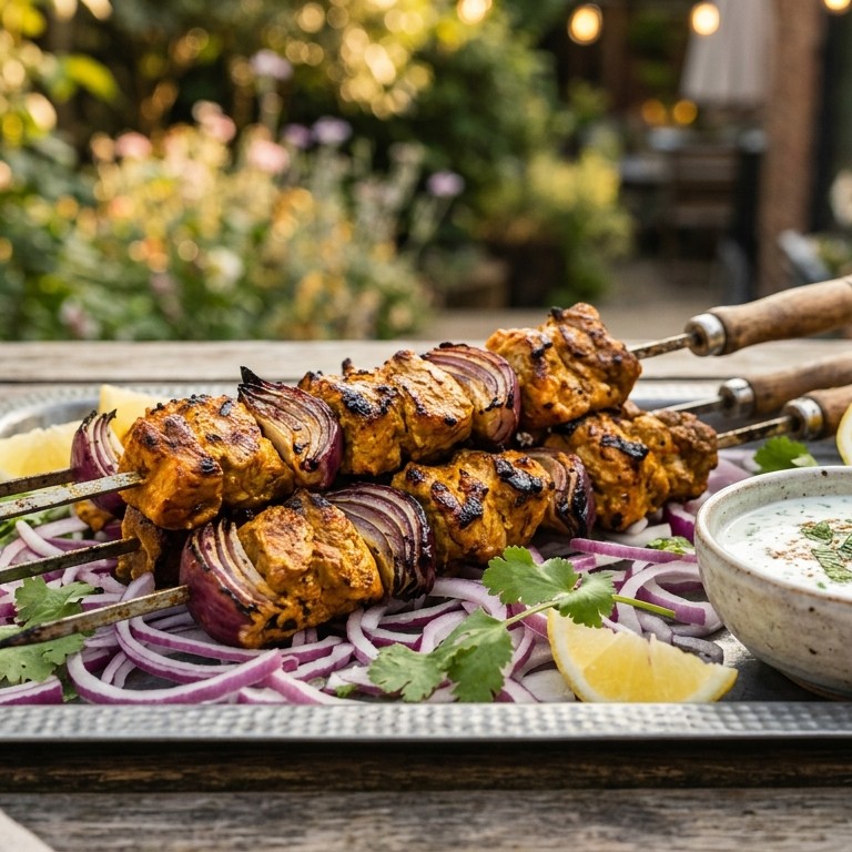 Tikka kebab (Gekruide lamsspiesjes)