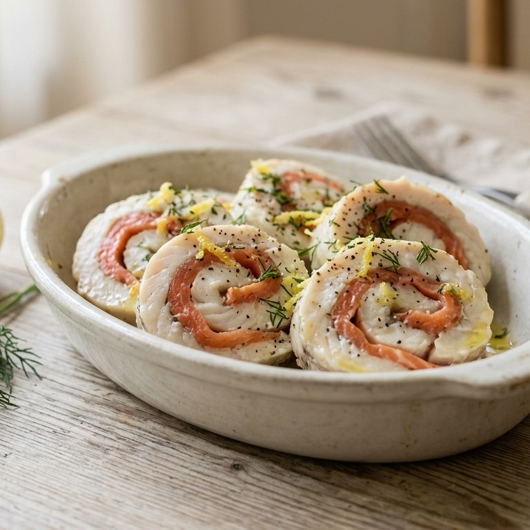 Tilapia-rolletjes met gerookte zalm