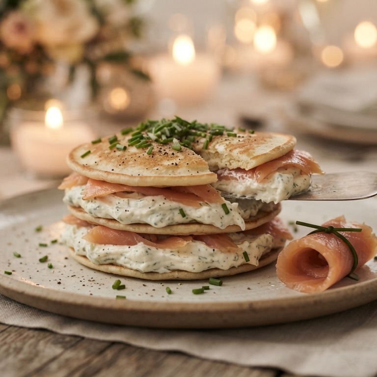 Tiramisu met 2 soorten zalm en bieslook