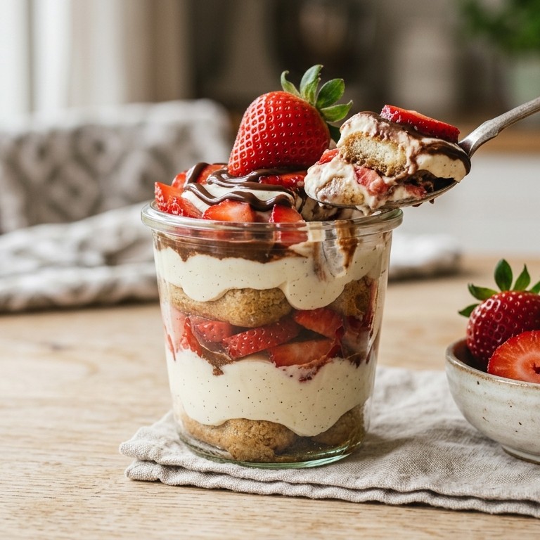 Tiramisu met aardbeien