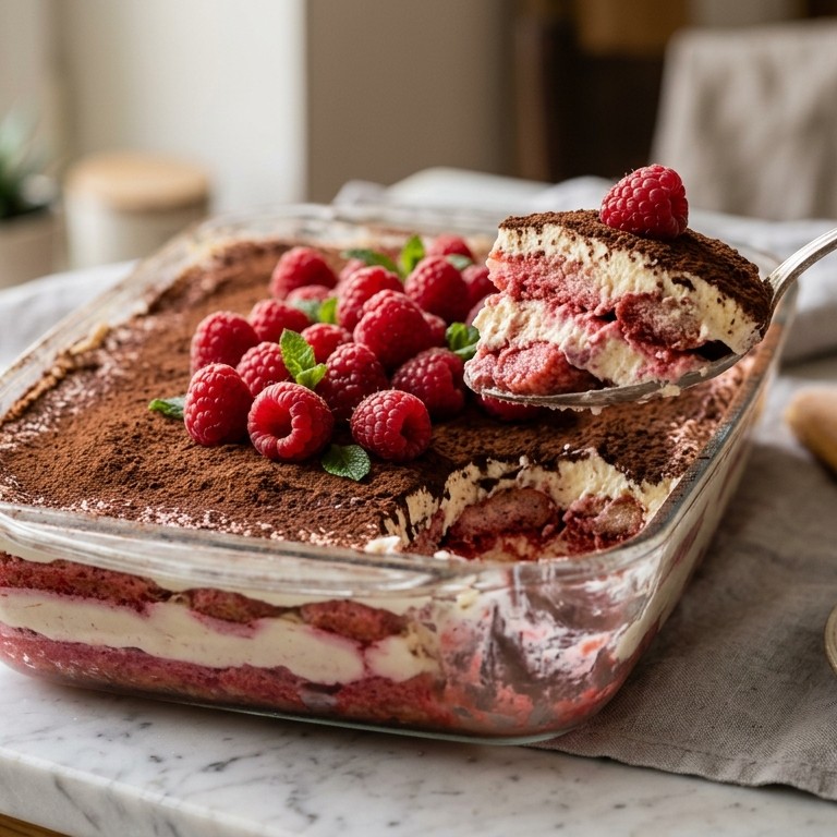 Tiramisu met frambozen