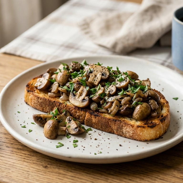 Toast met gebakken champignons