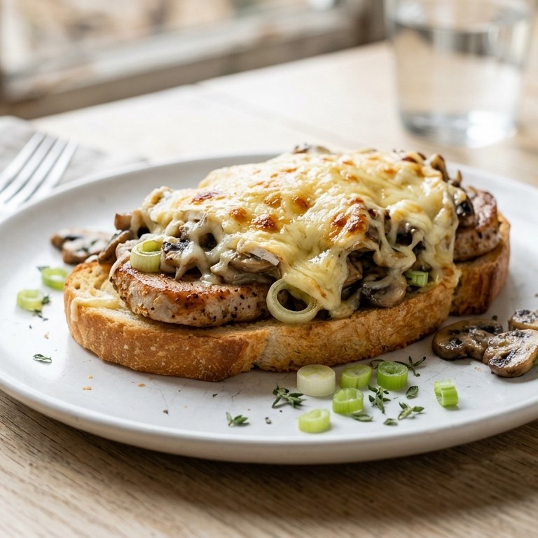 Toast met varkensfilet en kaas