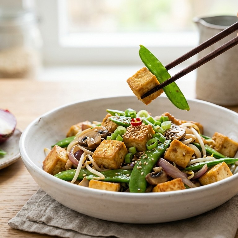Tofu met peultjes