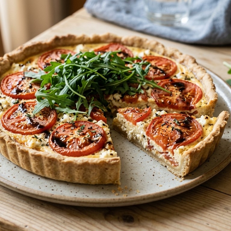 Tomaten en geitenkaas taartje