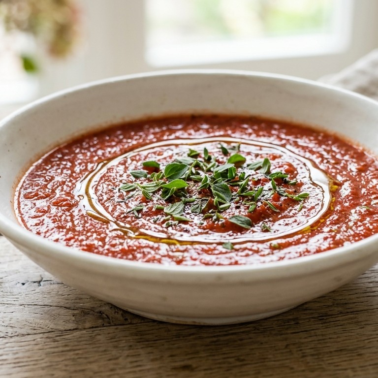 Tomaten-knoflooksoep met agavesiroop