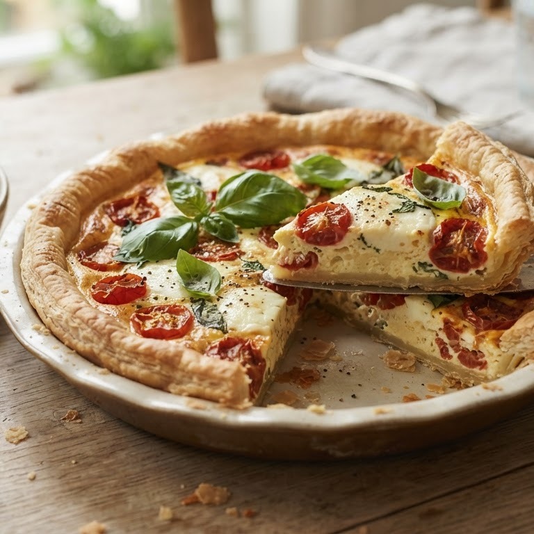 Tomaten-mozarella quiche