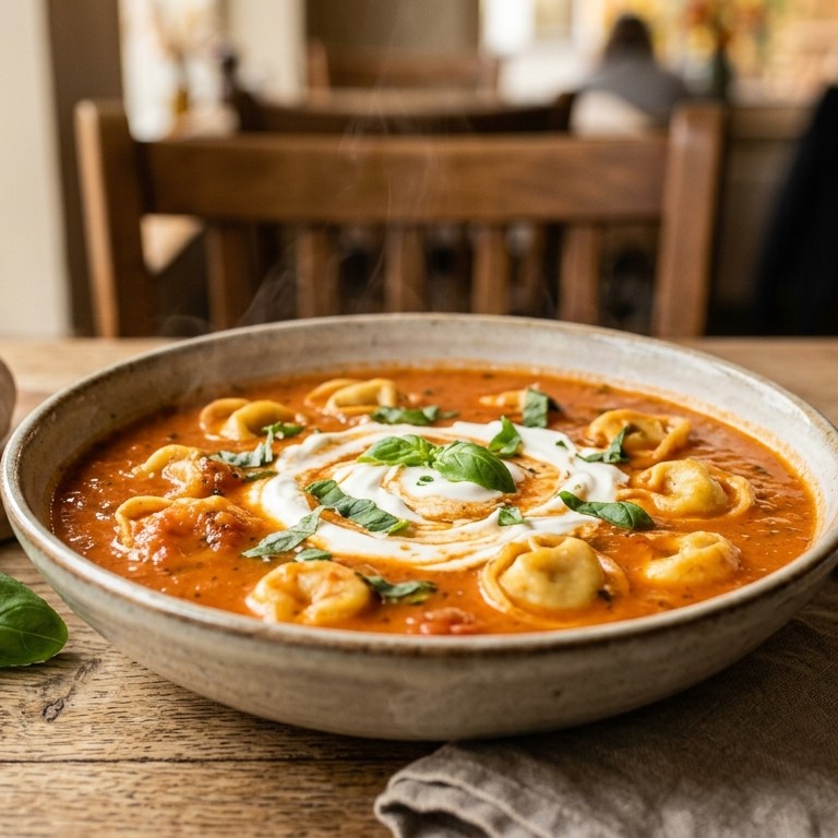 Tomatencrèmesoep met tortelini`s