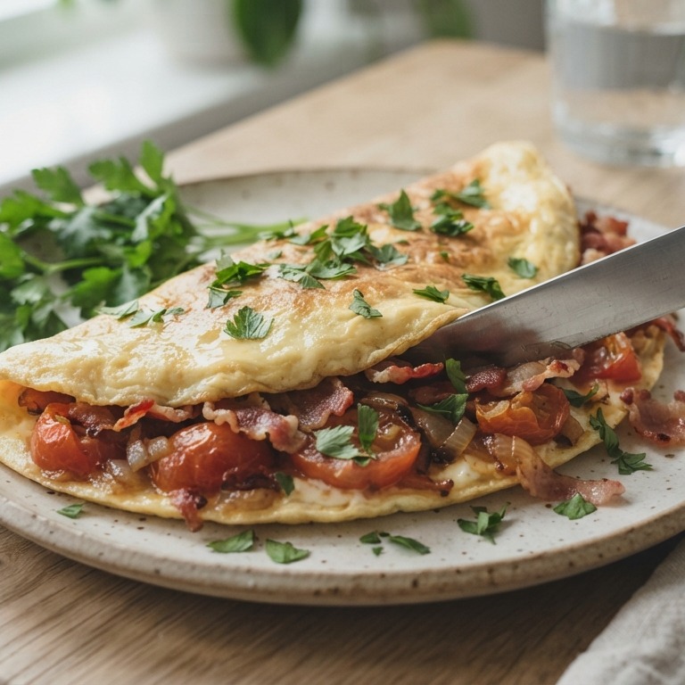 Tomatenomelet met bacon