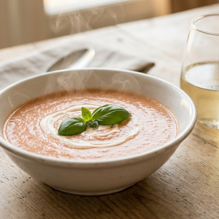 Tomatenroomsoep met witte wijn