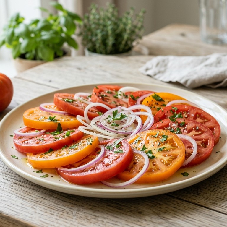 Tomatensalade met uiringen