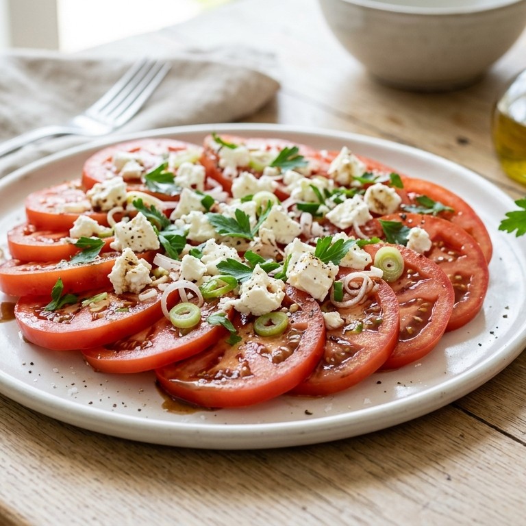 Tomatensla met bosui en feta