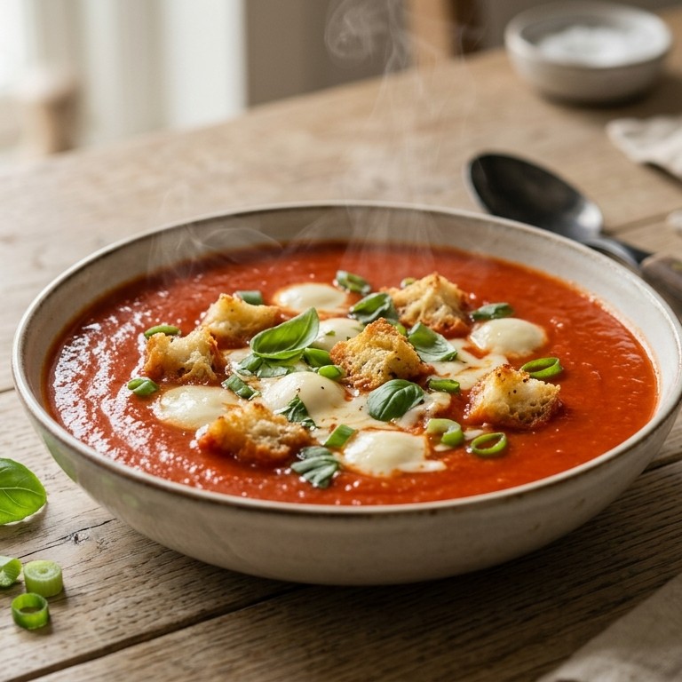 Tomatensoep met mozzarella