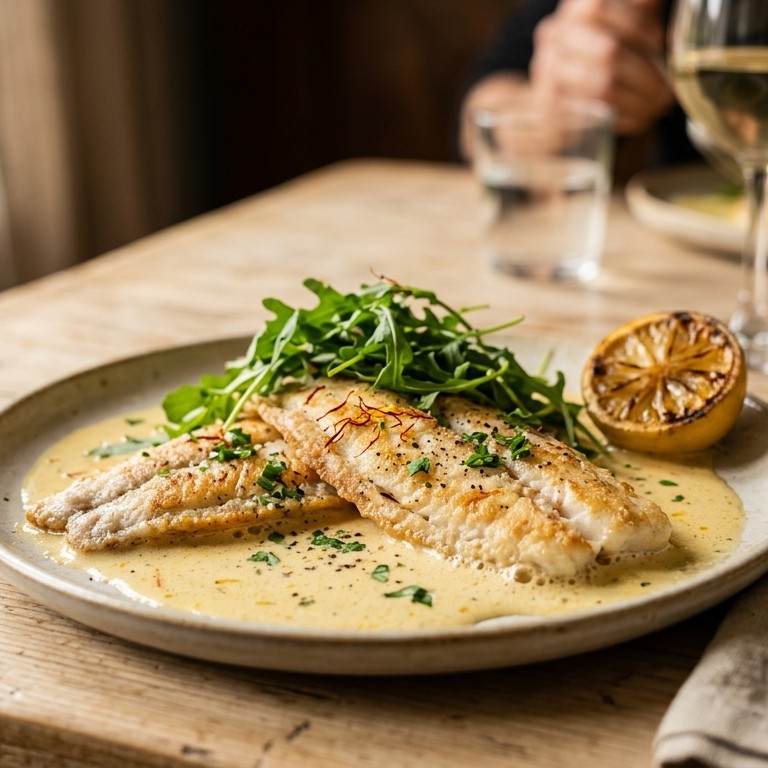 Tongfilet met saffraanroom
