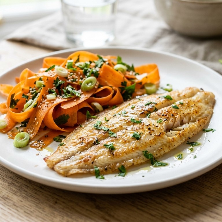 Tongfilet met wortel-bosuitjessalade