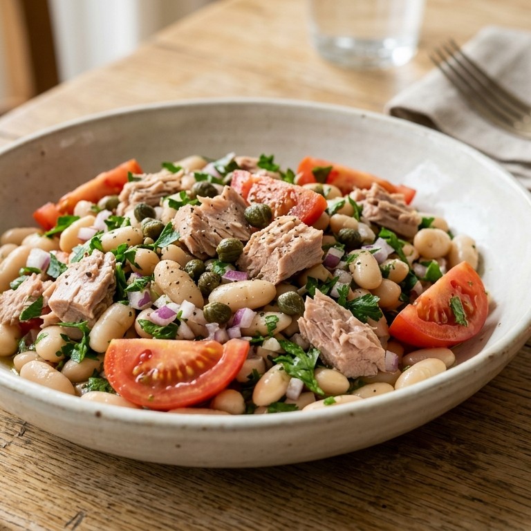 Tonijn en wittebonensalade