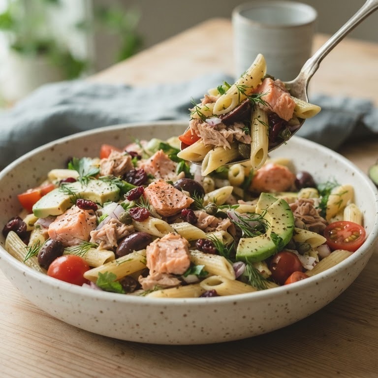 Tonijn/wilde zalm pastasalade