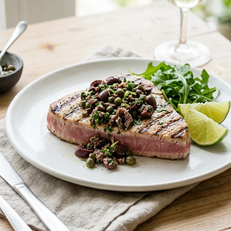 Tonijnbiefstuk met limoentapenade