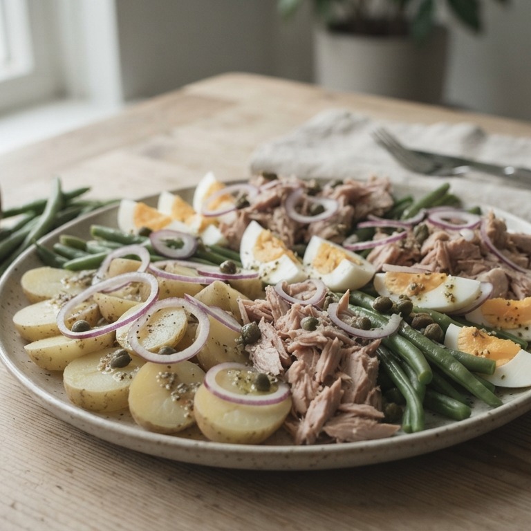 Tonijnsalade met kappertjes en rode ui