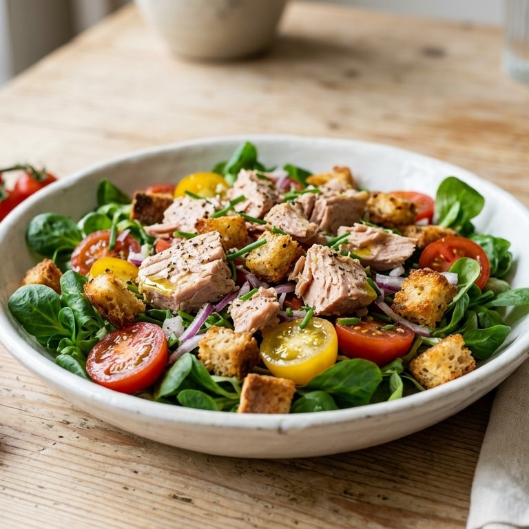 Tonijnsalade met veldsla