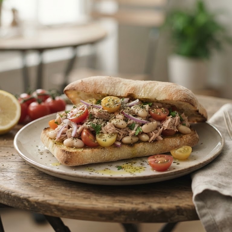 Tonijnsalade op ciabatta