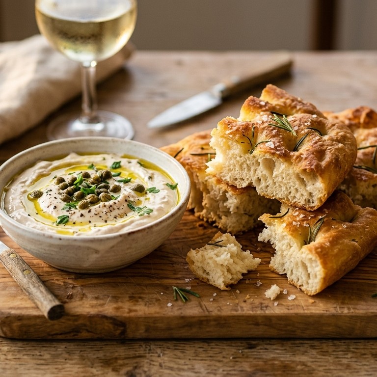 Tonnato dip met focacciabrood