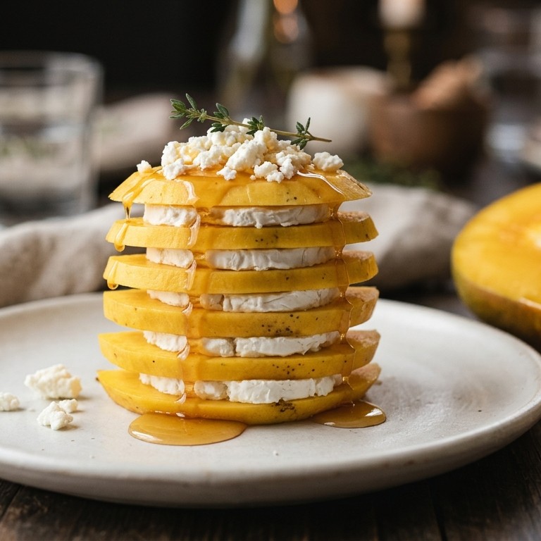 Torentje van mango en geitenkaas