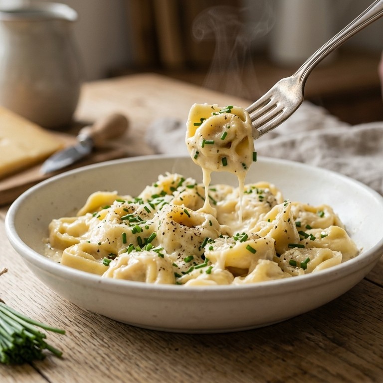 Tortellini met kaas en bieslook
