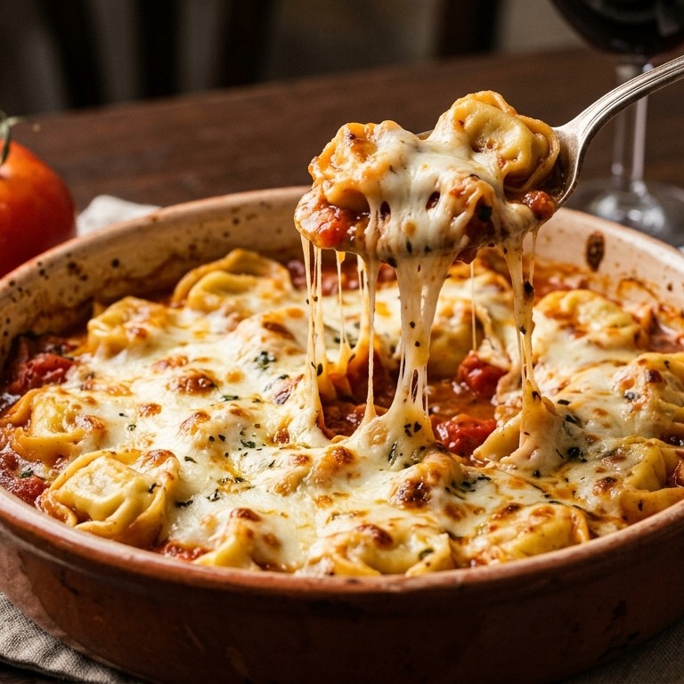 Tortellini met kaas uit de oven