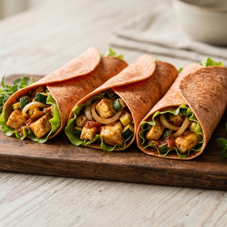 Tortilla's met kip-courgettesaus