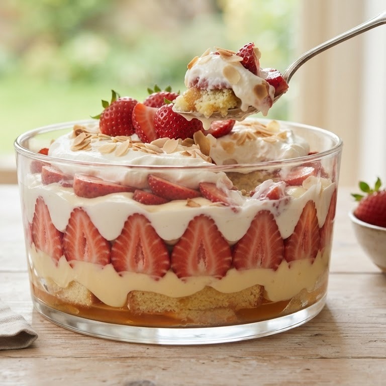 Trifle met aardbeien