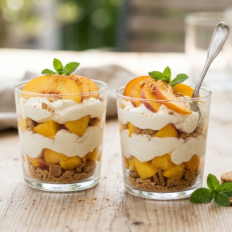Trifle van perziken