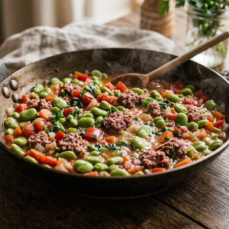 Tuinbonen met cornedbeef