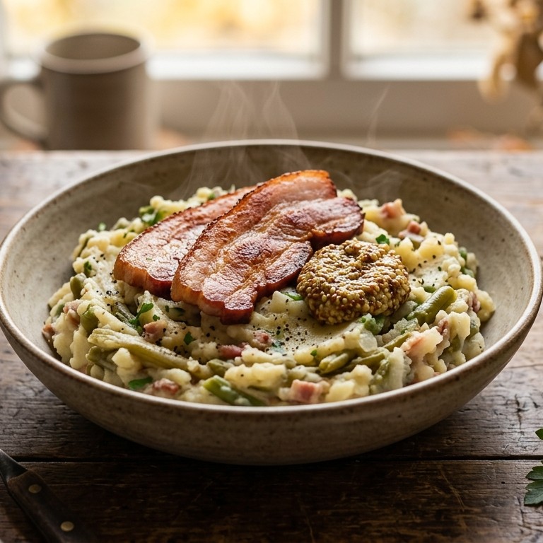 twee bonenstamppot met bacon