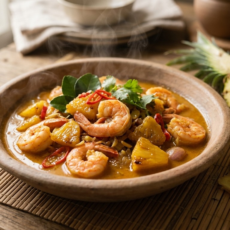 Udang nanas (garnalen met ananas)