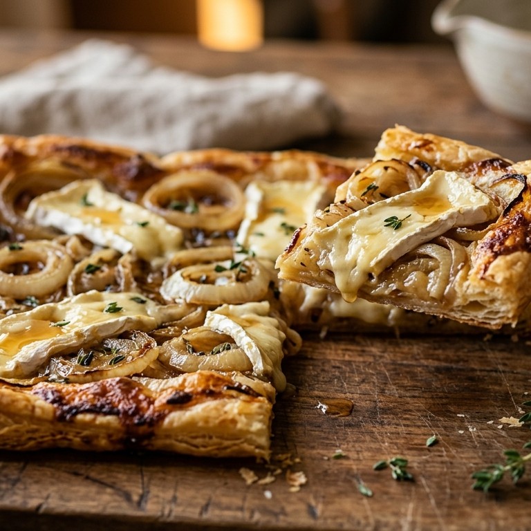 Uientaartje met camembert