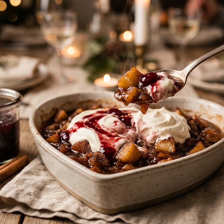 Valentijns warme appelcompote met frisse zure room