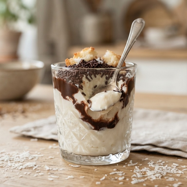Vanillekwark met chocola