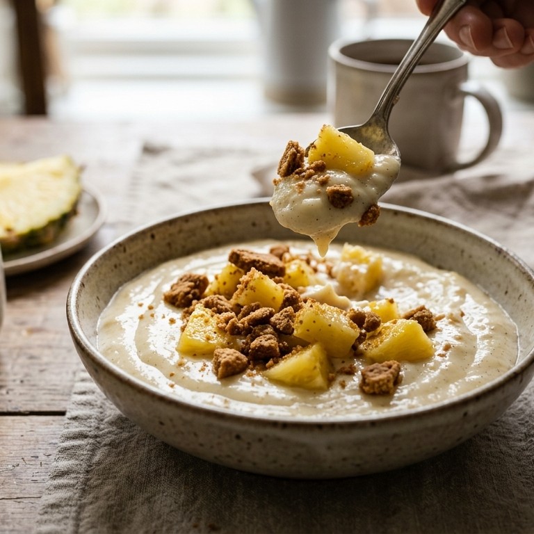 Vanillepap met fruit en speculoos