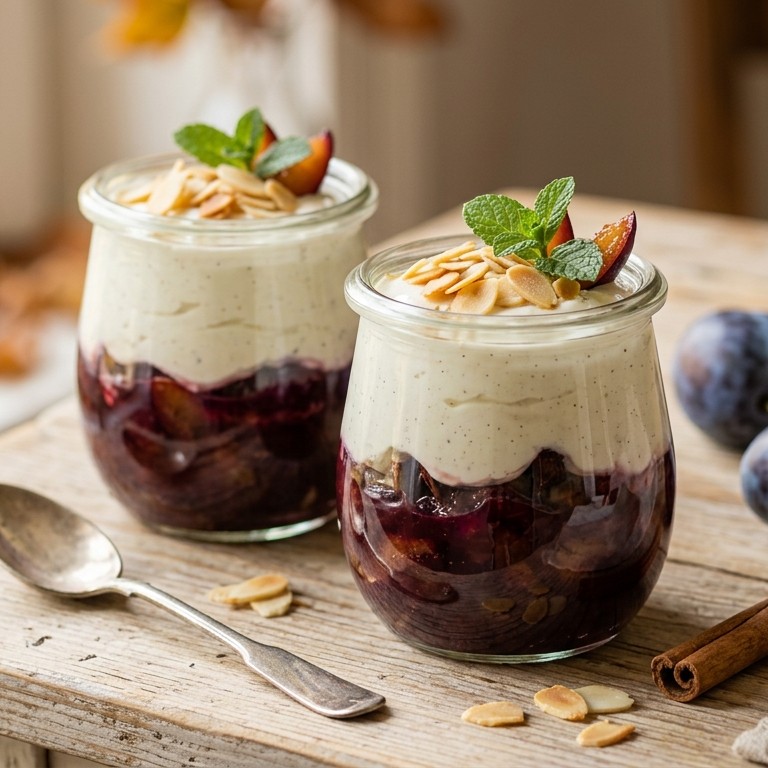 Vanilleroomyoghurt met pruimen