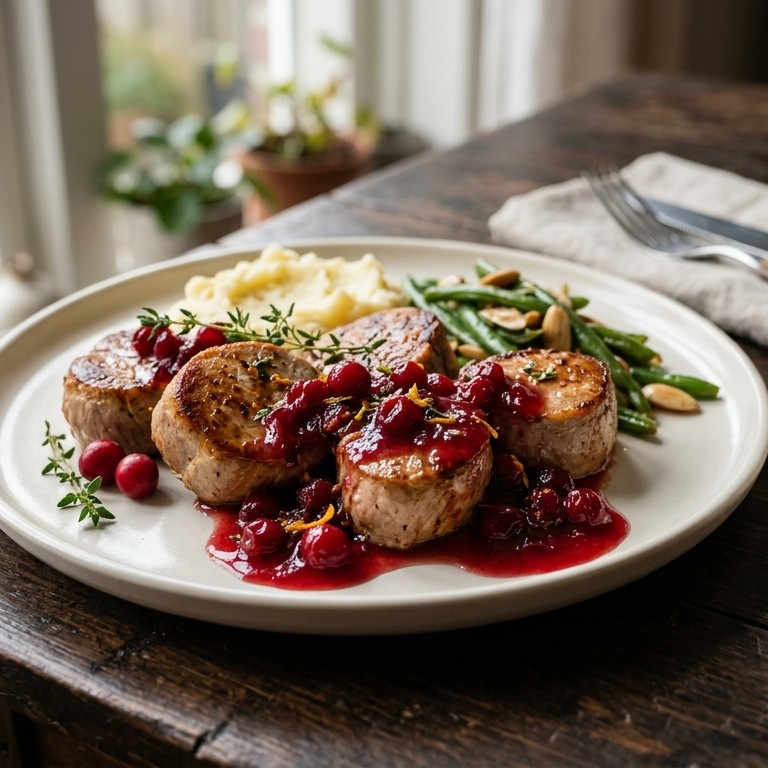 Varkensfilet met cranberrysaus