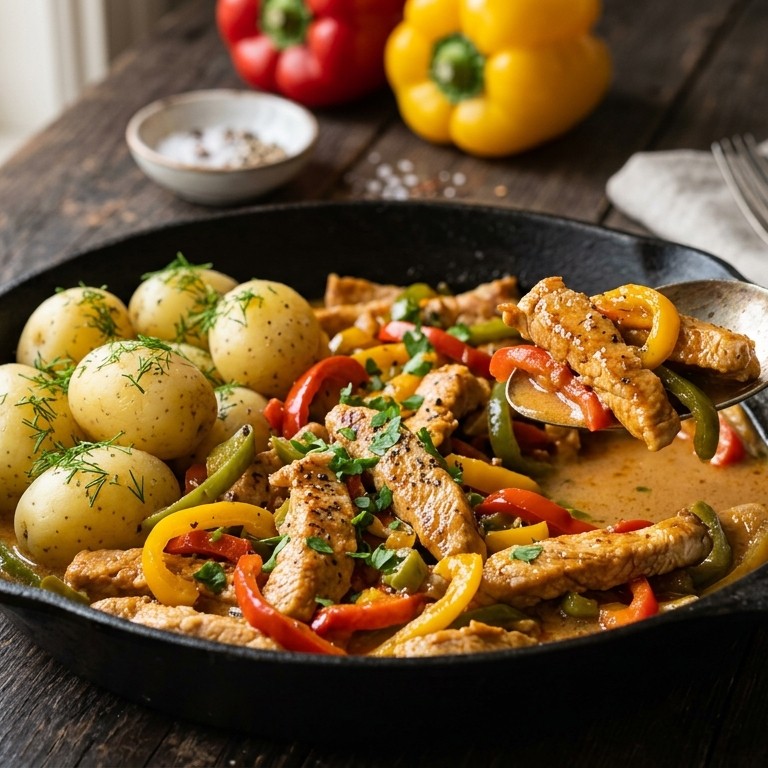 Varkensfiletreepjes met paprika