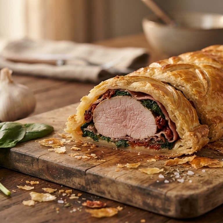 Varkenshaas in bladerdeeg uit de oven