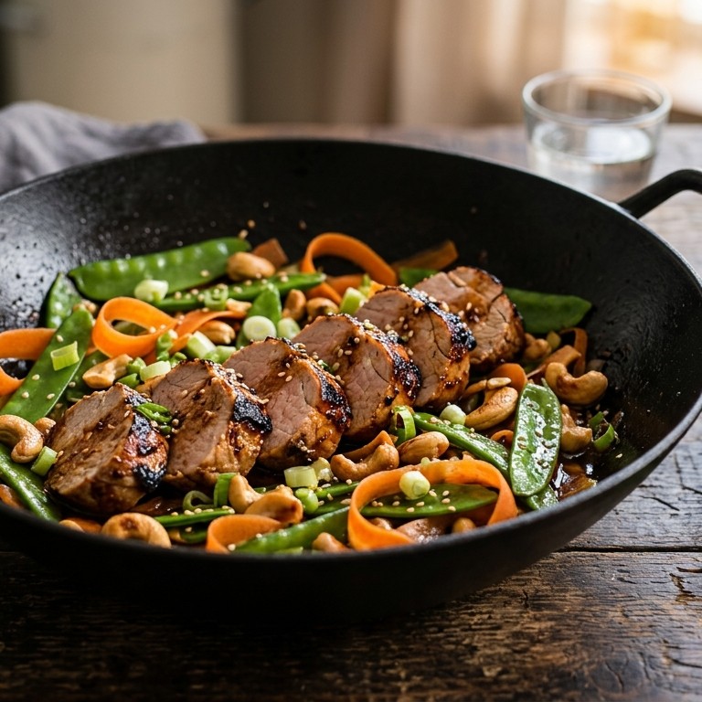 Varkenshaas met cashewnoten